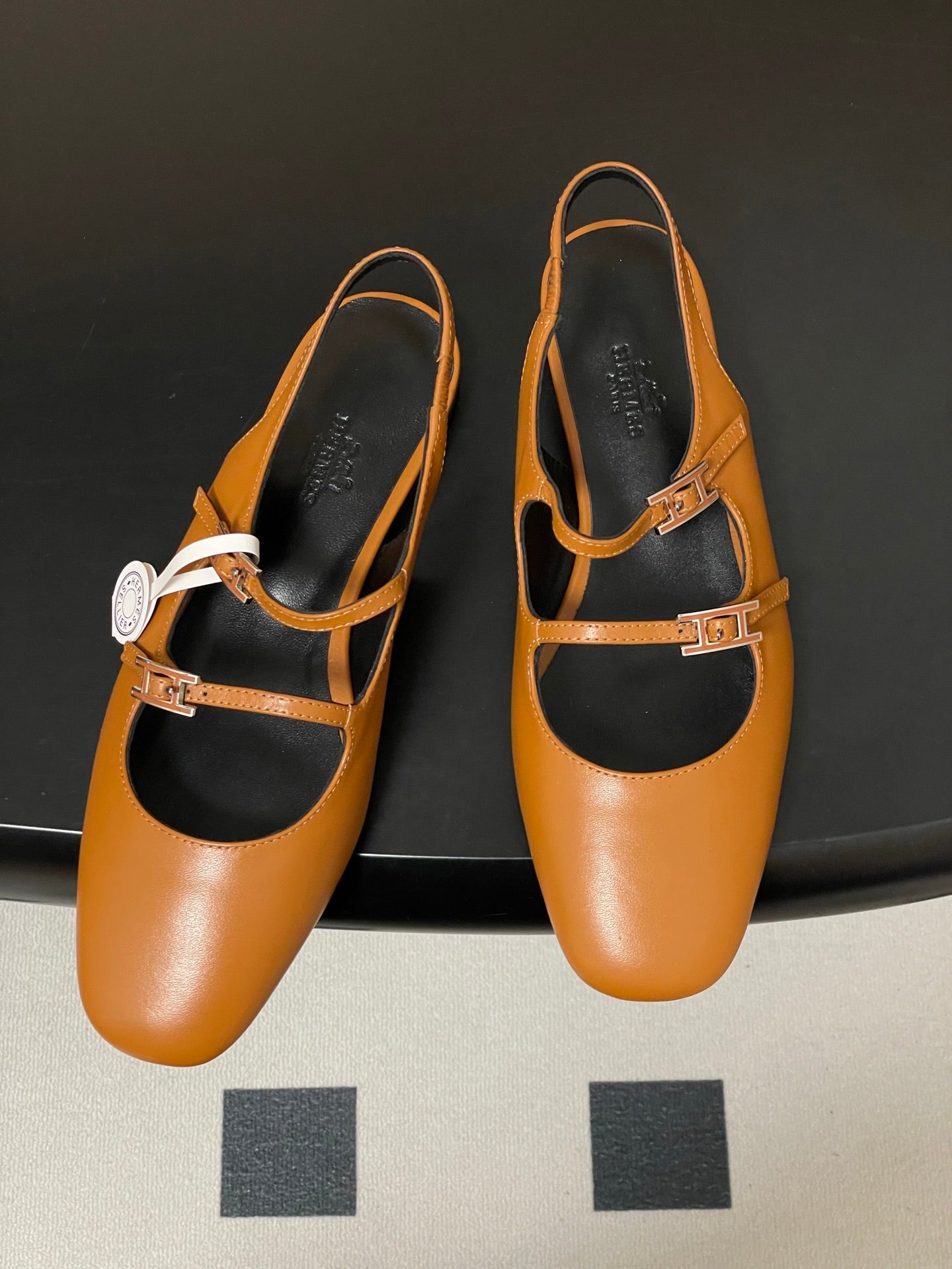 Hermes 26S Mila Open-Heel Sandals Brown in Calfskin 594347