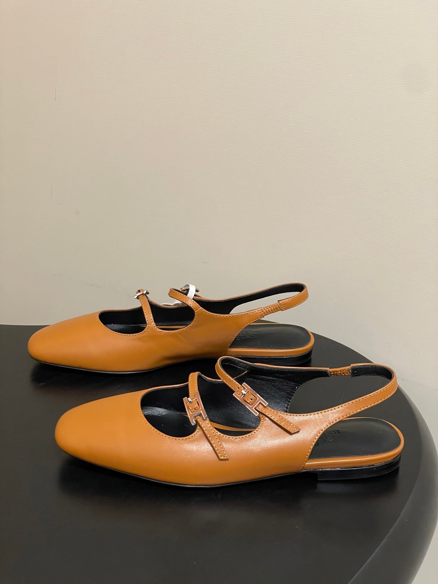 Hermes 26S Mila Open-Heel Sandals Brown in Calfskin 594347