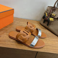 HM  Sandal Brown Silver in Calfskin 743976
