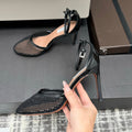 Alai Mesh Pumps 10.5cm Black Mesh & Patent Leather