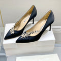 Manolo Women's Nadira Pumps 70 Black Satin