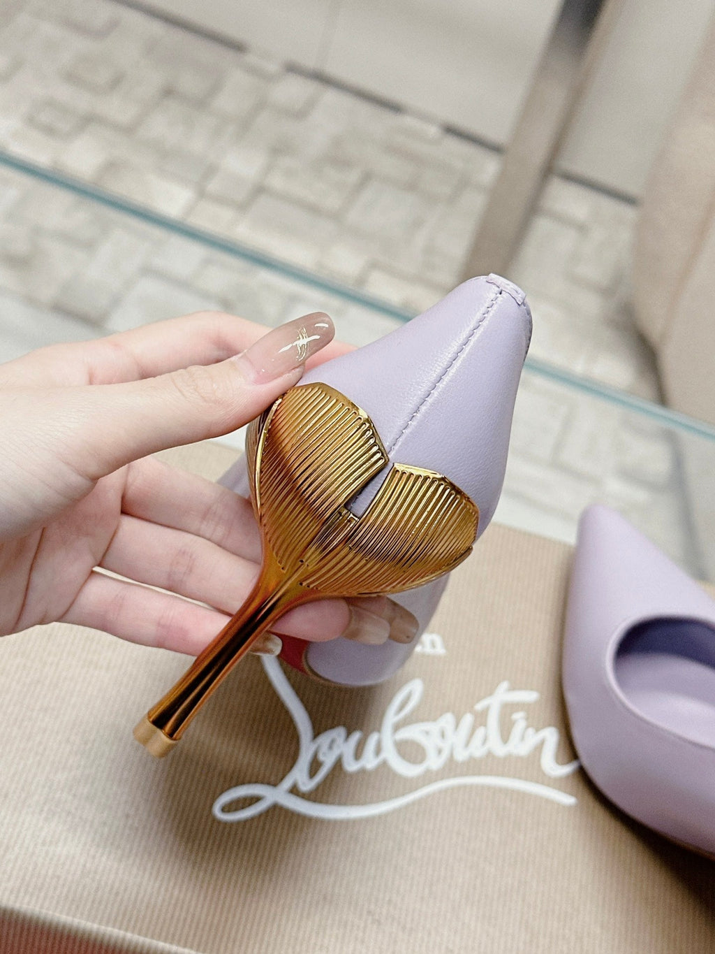 CL 25s Ginko Pumps 85mm Light Purple Cowhide& Sheepskin 446638