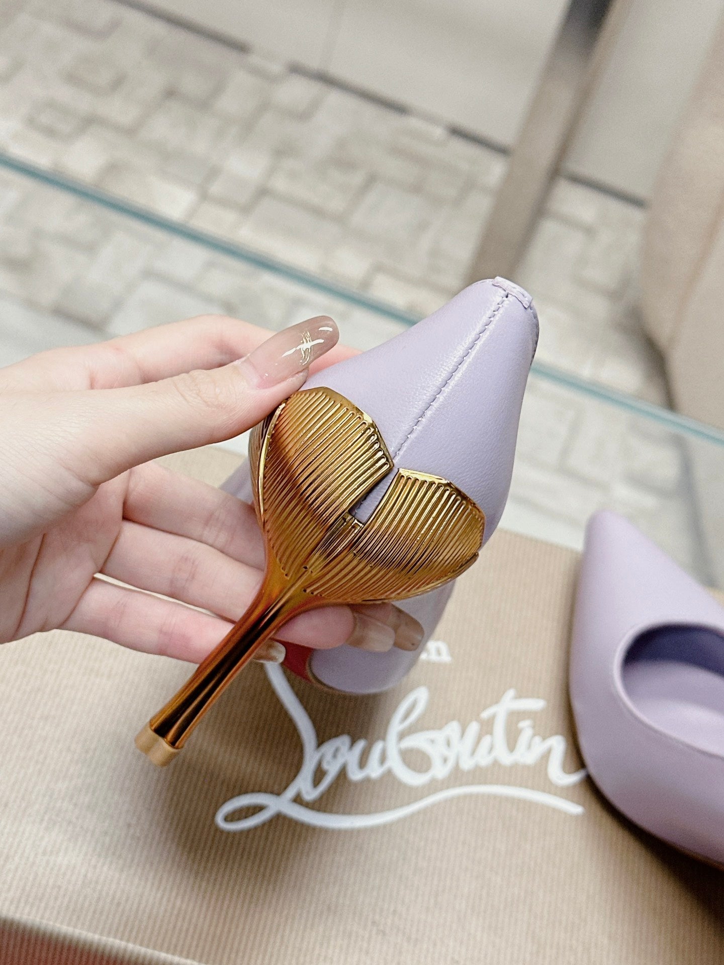 CL 25s Ginko Pumps 85mm Light Purple Cowhide& Sheepskin 446638