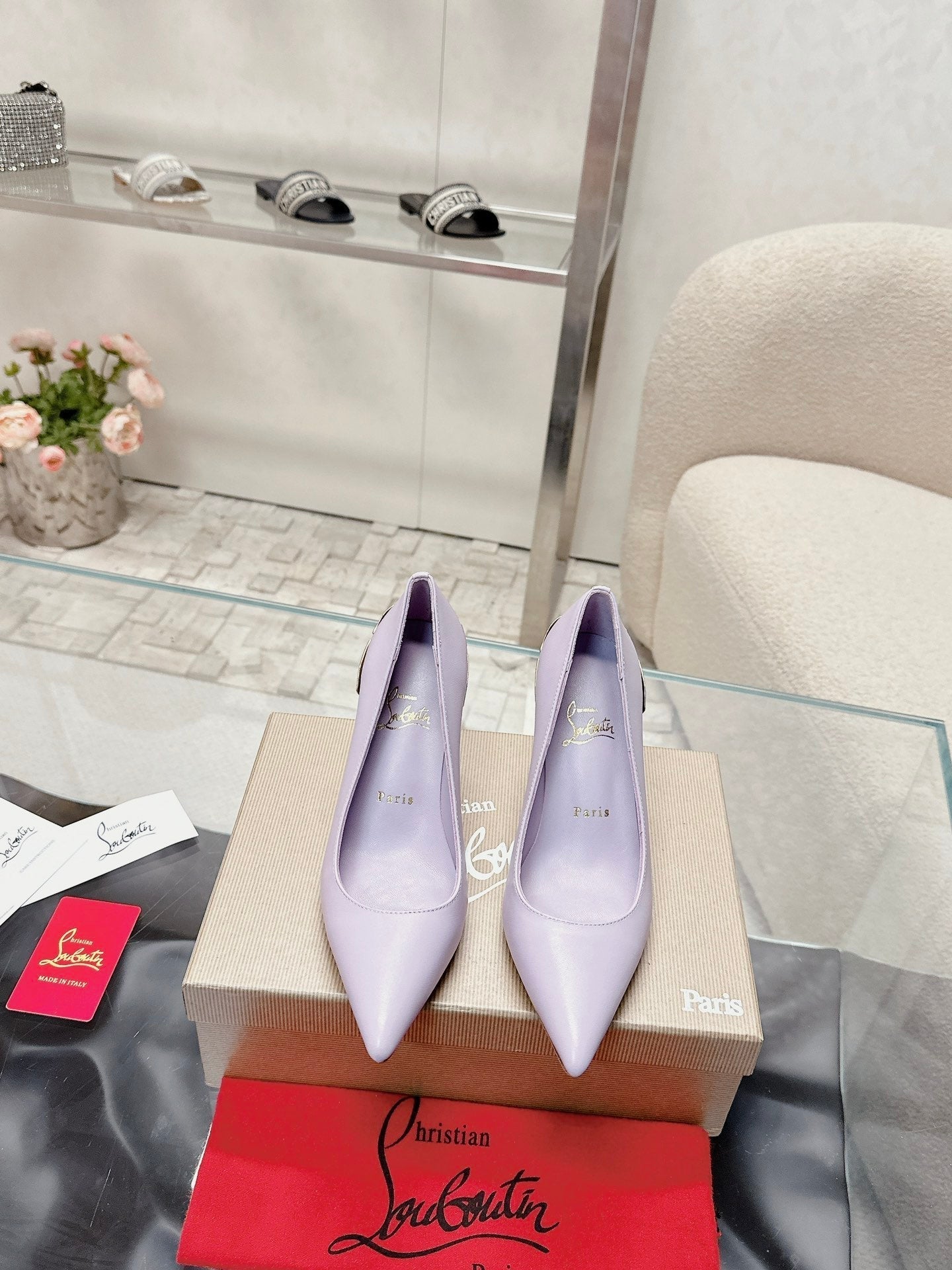 CL 25s Ginko Pumps 85mm Light Purple Cowhide& Sheepskin 446638