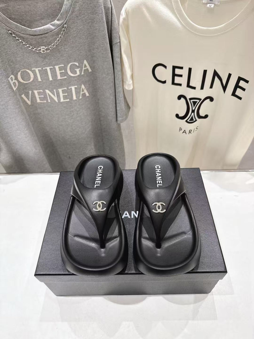 CC Platform Thong Sandal In Black TPU