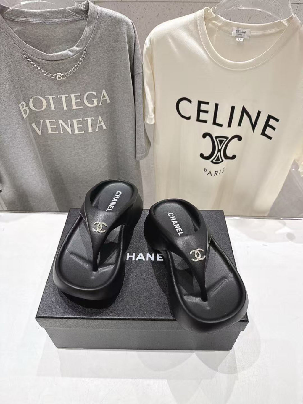 CC Platform Thong Sandal In Black TPU