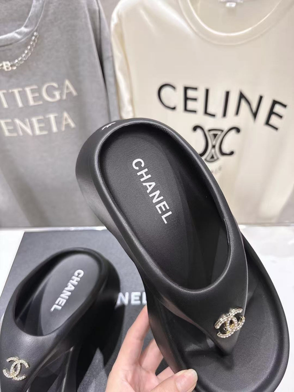 CC Platform Thong Sandal In Black TPU