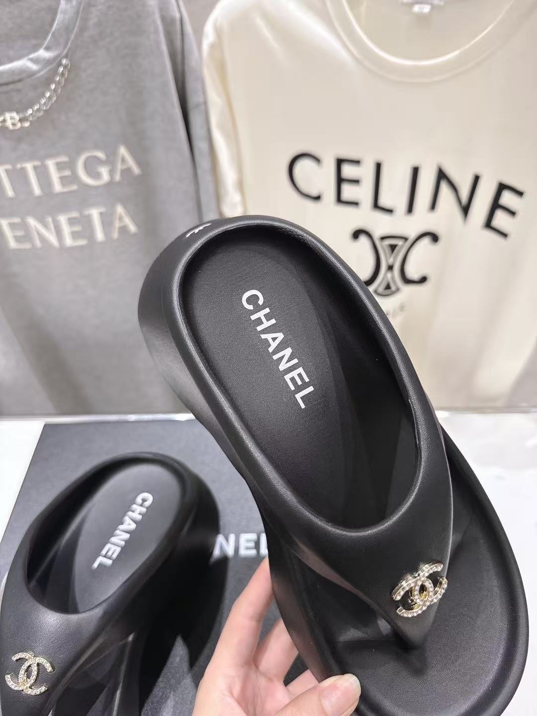 CC Platform Thong Sandal In Black TPU