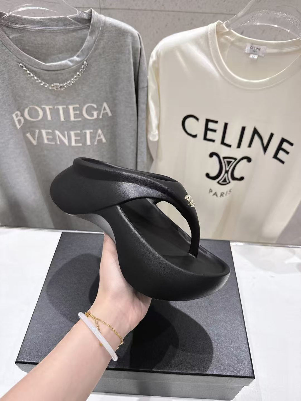 CC Platform Thong Sandal In Black TPU