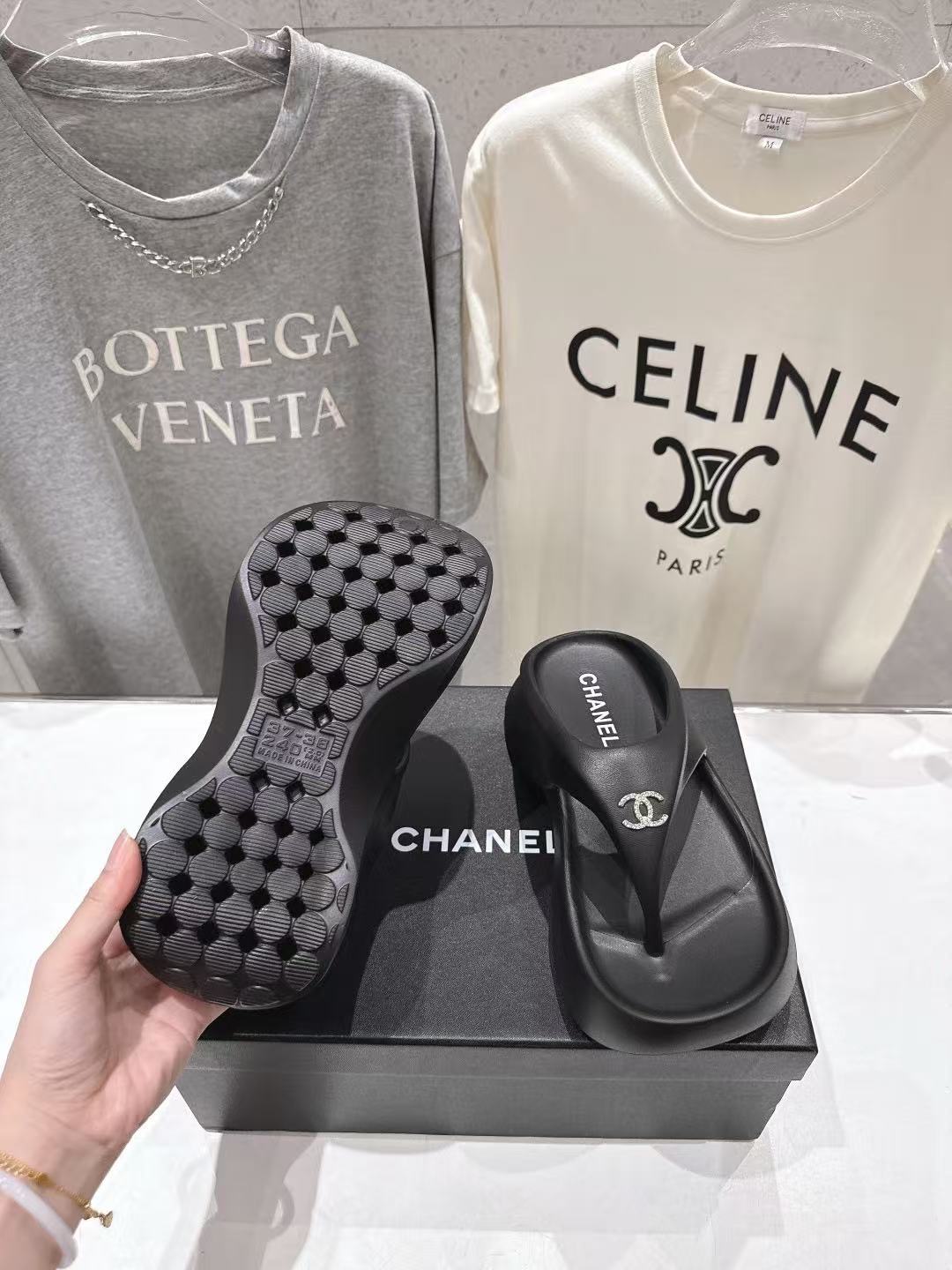 CC Platform Thong Sandal In Black TPU