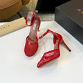 Alai Mesh Pumps 10.5cm Red Mesh & Patent Leather