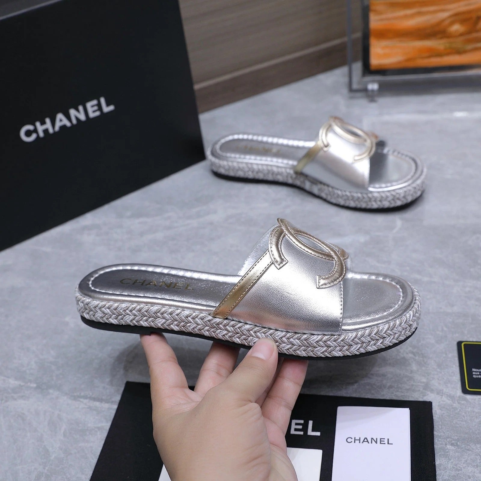 CC 2026 Slippers Silver Sheepskin 758398