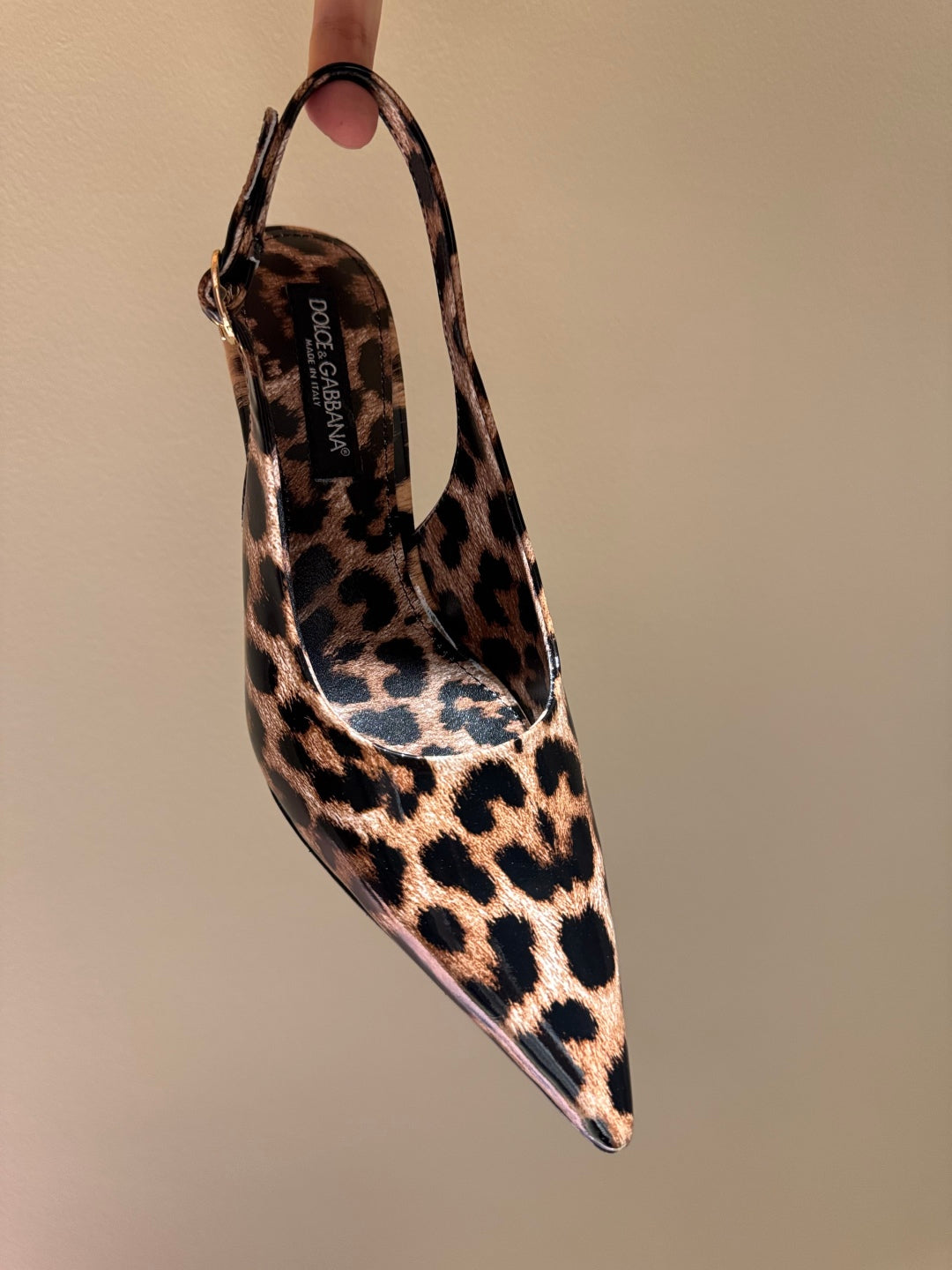 DC Slingback Pumps 65mm Leopard-Print Genuine And Sheepskin 379286