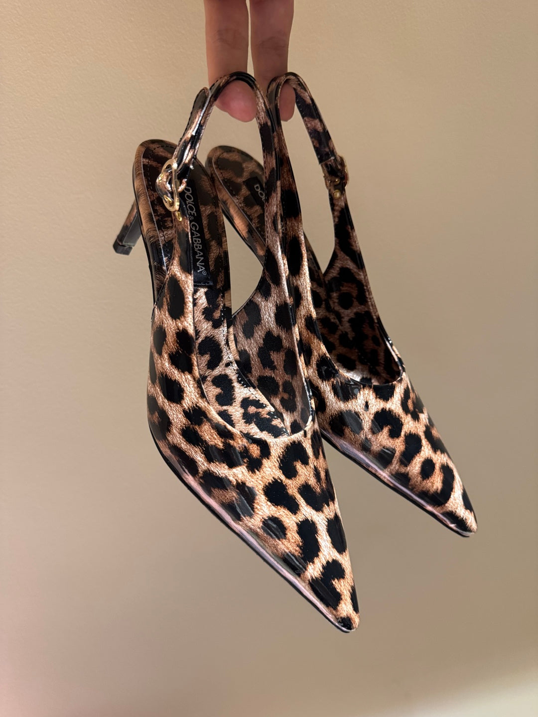 DC Slingback Pumps 65mm Leopard-Print Genuine And Sheepskin 379286