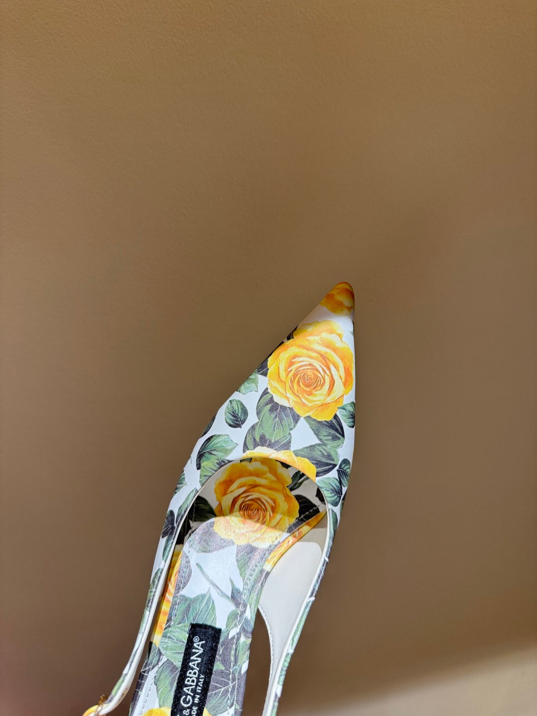 DC Slingback Pumps 65mm Yellow Rose-Print Genuine And Sheepskin 379287