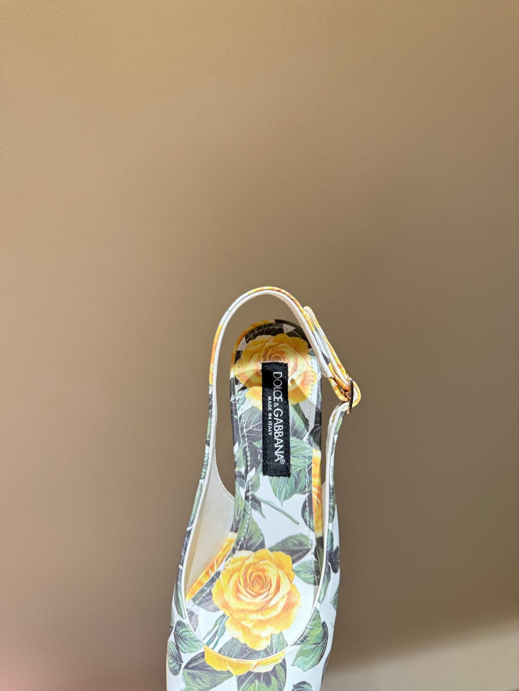 DC Slingback Pumps 65mm Yellow Rose-Print Genuine And Sheepskin 379287