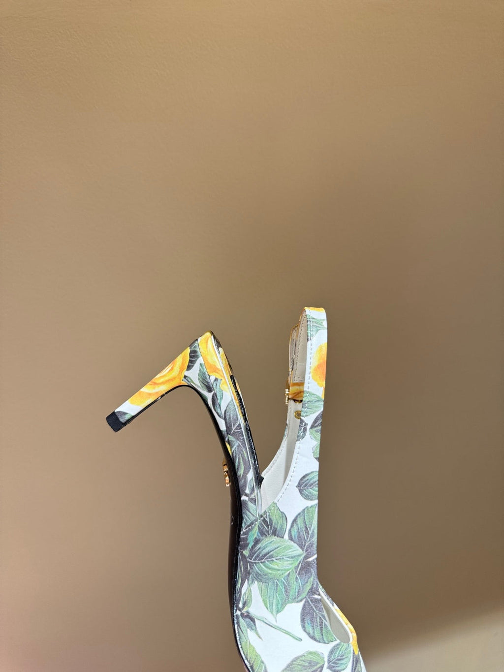 DC Slingback Pumps 65mm Yellow Rose-Print Genuine And Sheepskin 379287