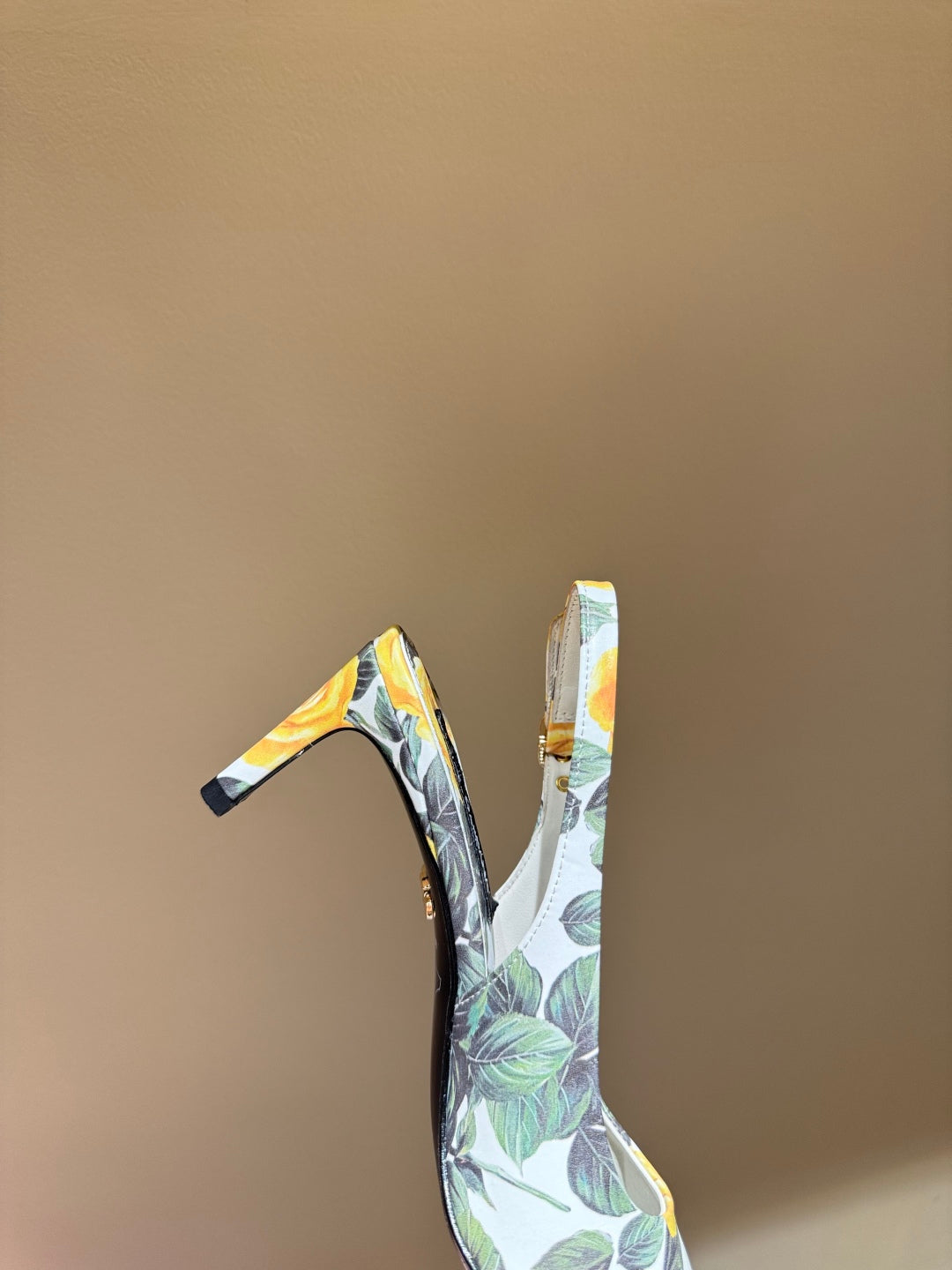 DC Slingback Pumps 65mm Yellow Rose-Print Genuine And Sheepskin 379287