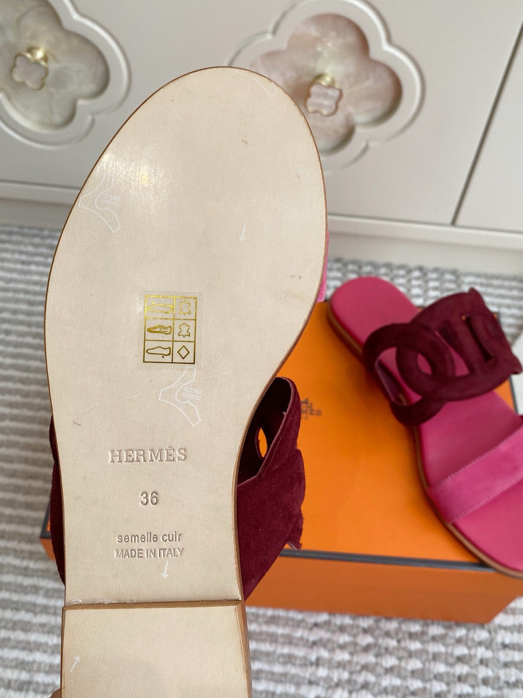 HM Lagune Sandal Hot Pink Burgundy Suede