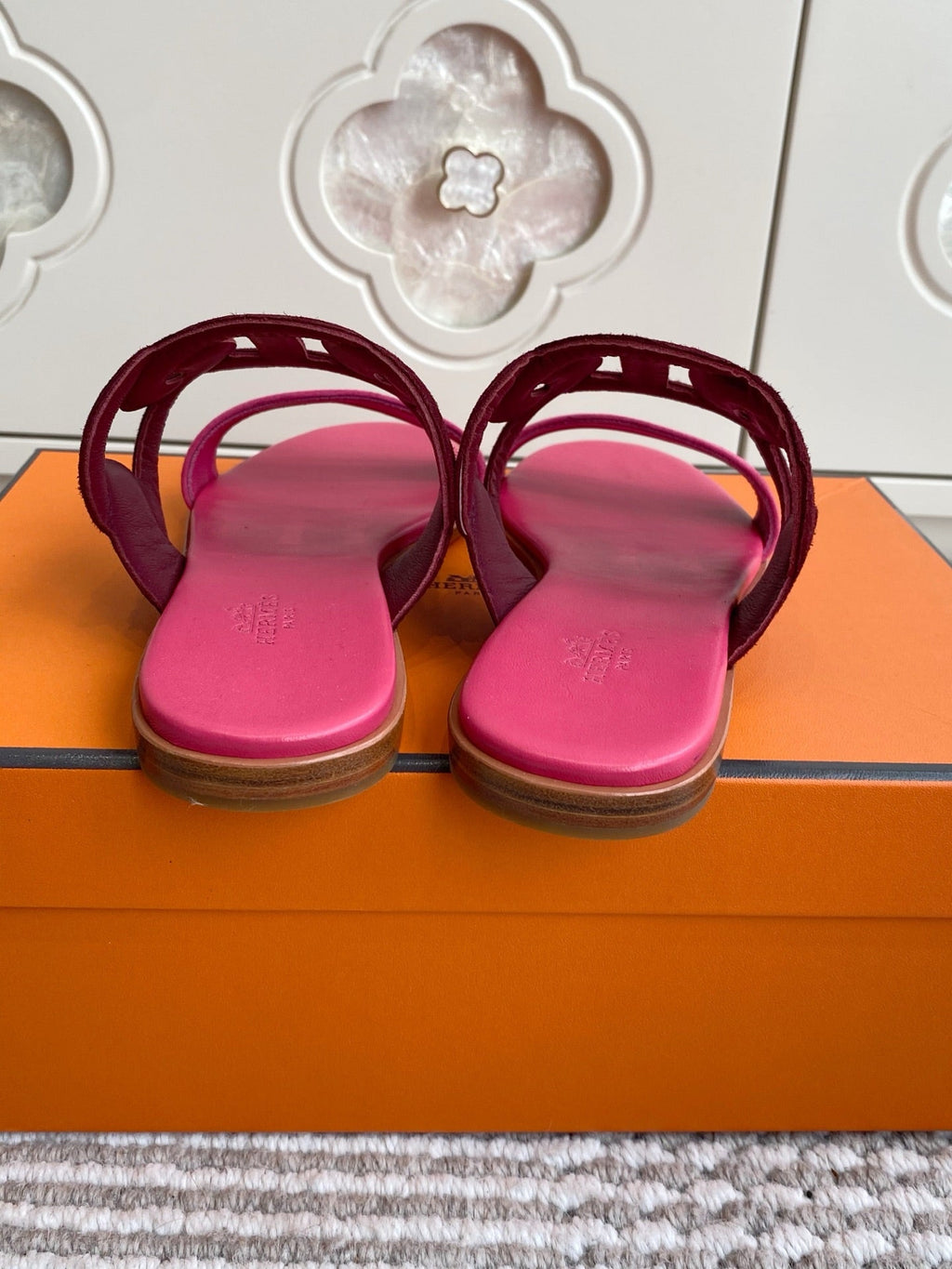 HM Lagune Sandal Hot Pink Burgundy Suede