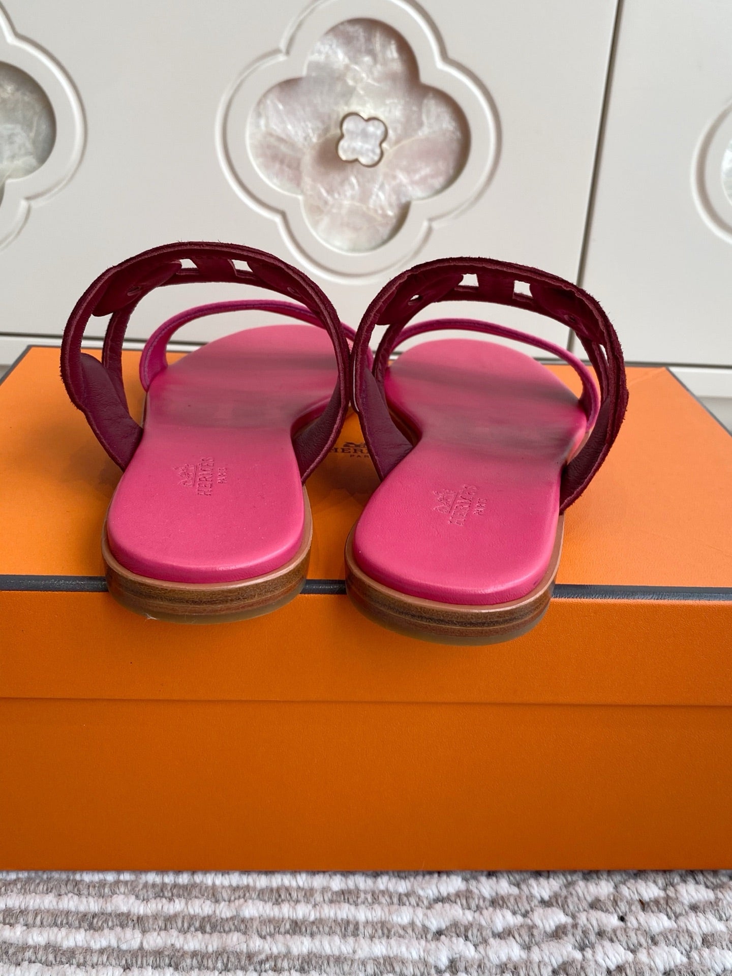 HM Lagune Sandal Hot Pink Burgundy Suede