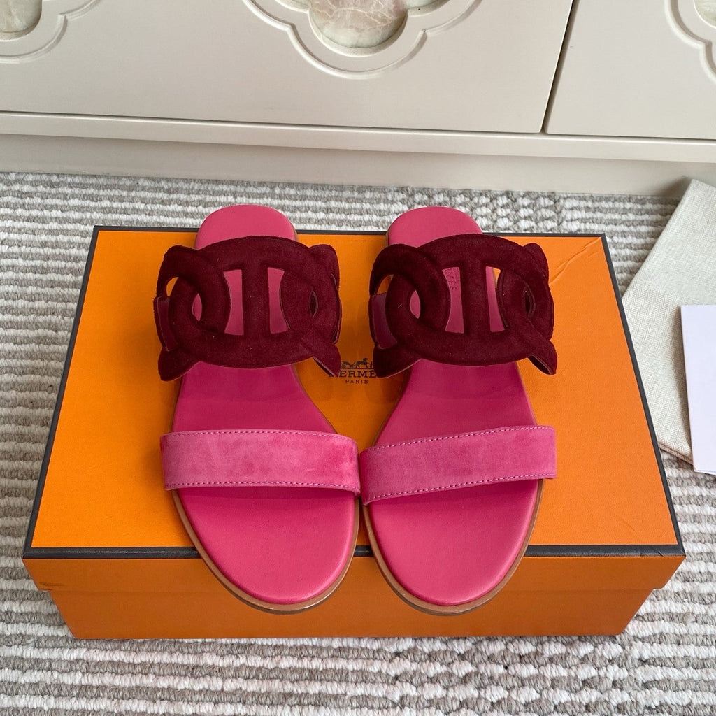HM Lagune Sandal Hot Pink Burgundy Suede