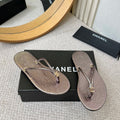 CC 2026 Thong Sandal Gun Metalic Calfskin 826471