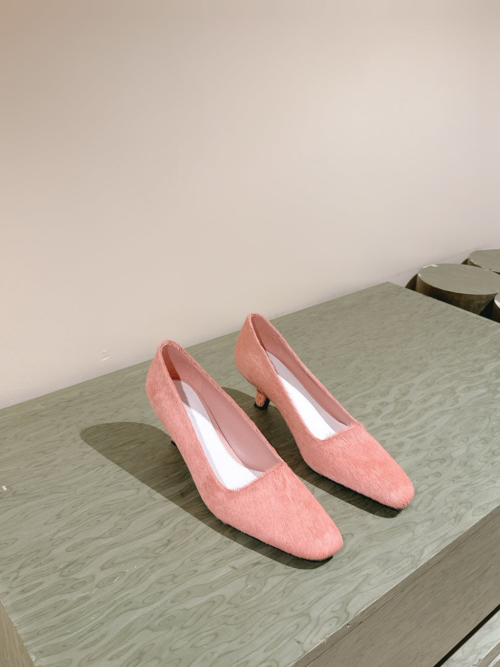 BV Kitten Heels Pumps 45mm Pink Horsehair 448415
