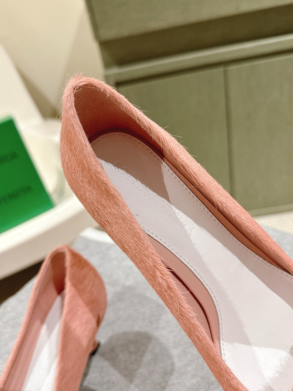 BV Kitten Heels Pumps 45mm Pink Horsehair 448415