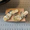 Gianvito Rossi Flavia Flat Sandals Metallic Gold Sheepskin 803765