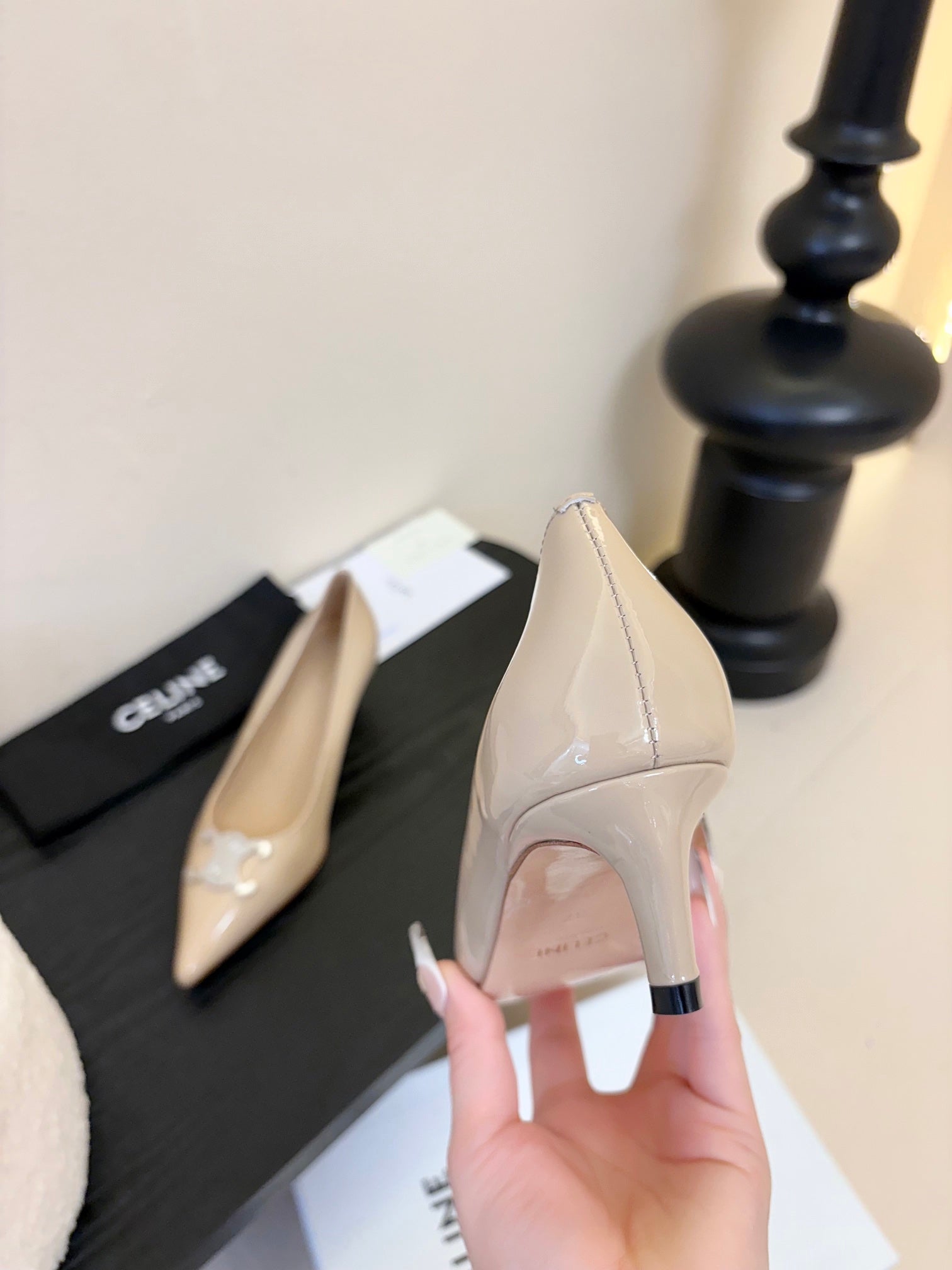 CELINE Pump Nude Patent Calfskin 235699