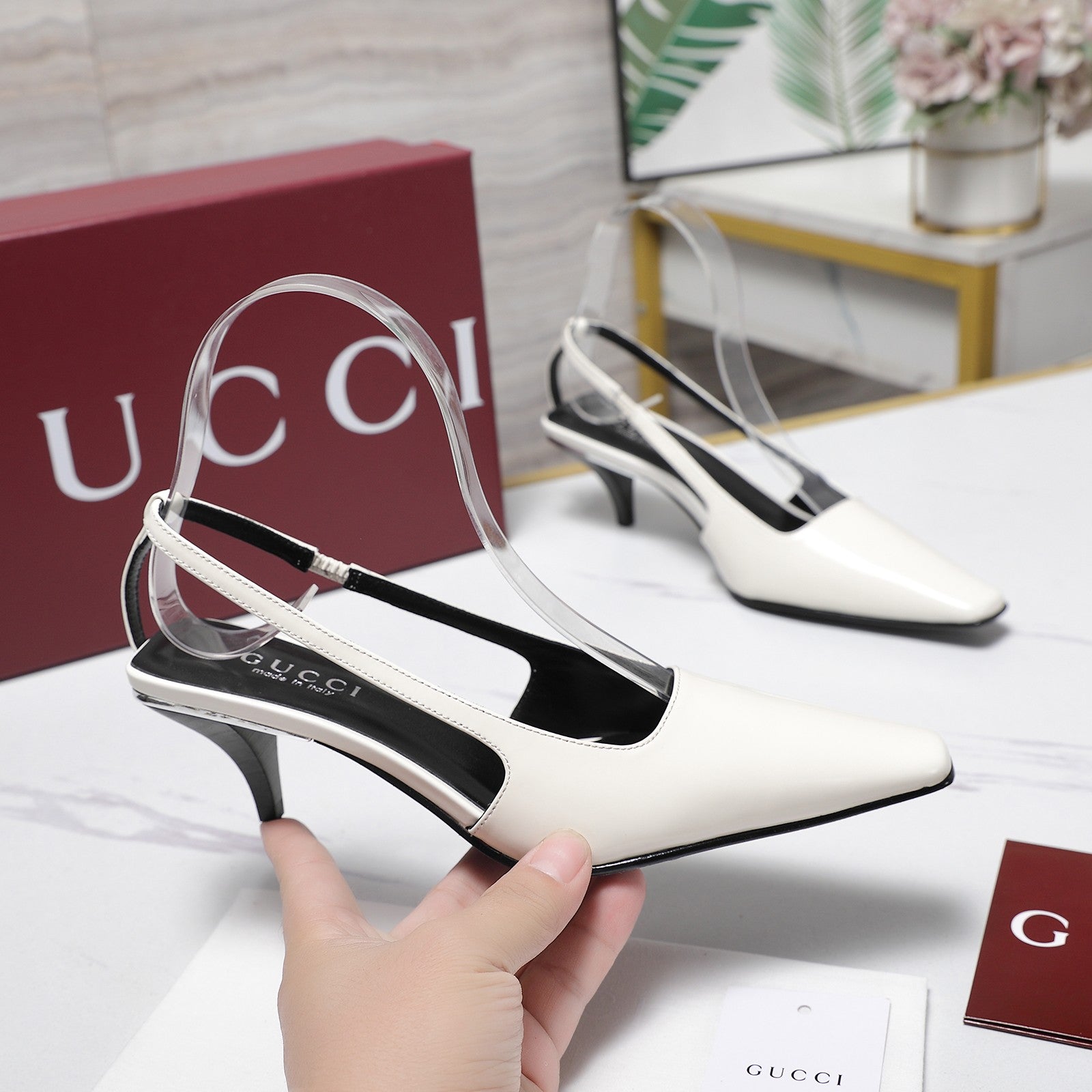 GG Cruise 2026 Slingback 55mm White Sheepskin 601089
