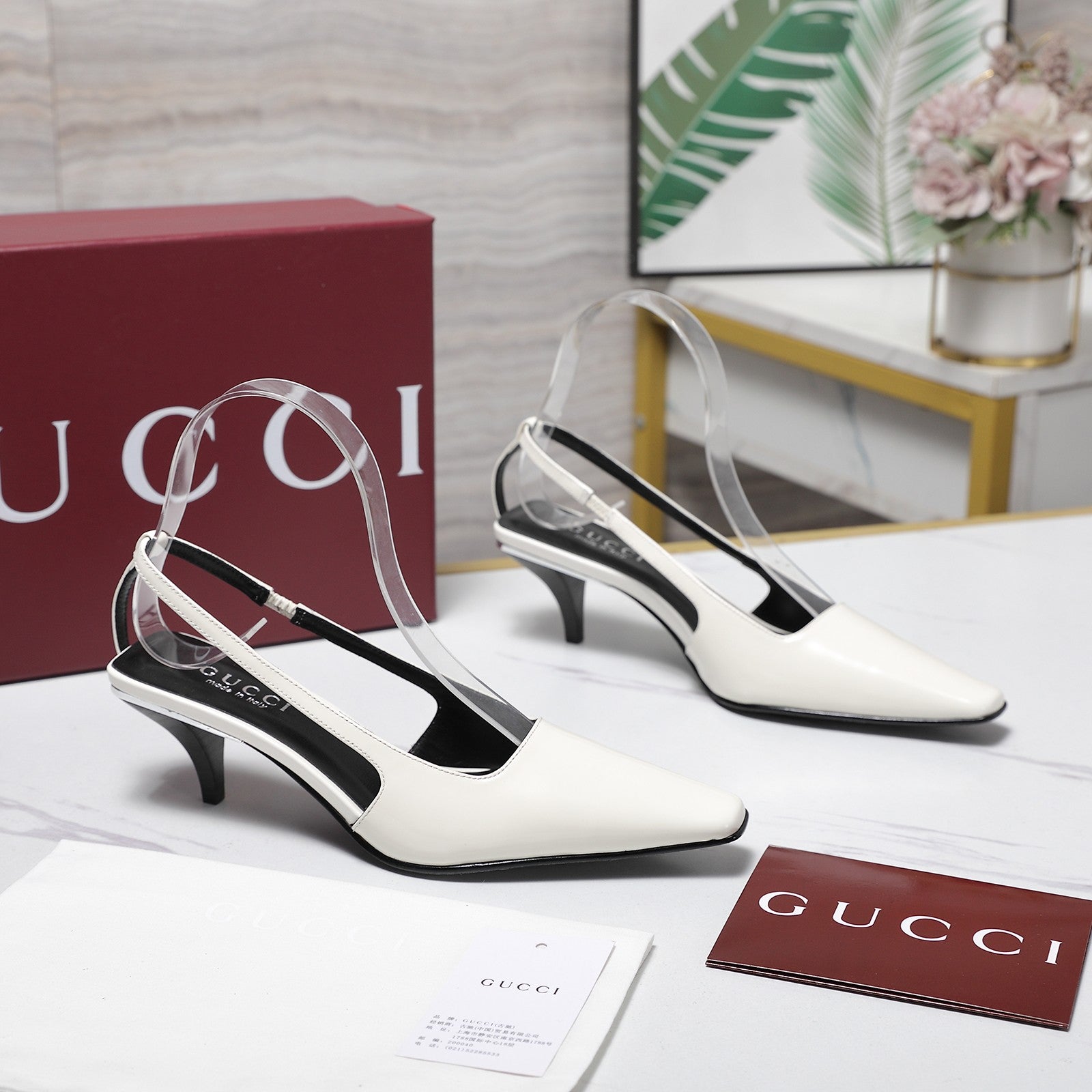 GG Cruise 2026 Slingback 55mm White Sheepskin 601089