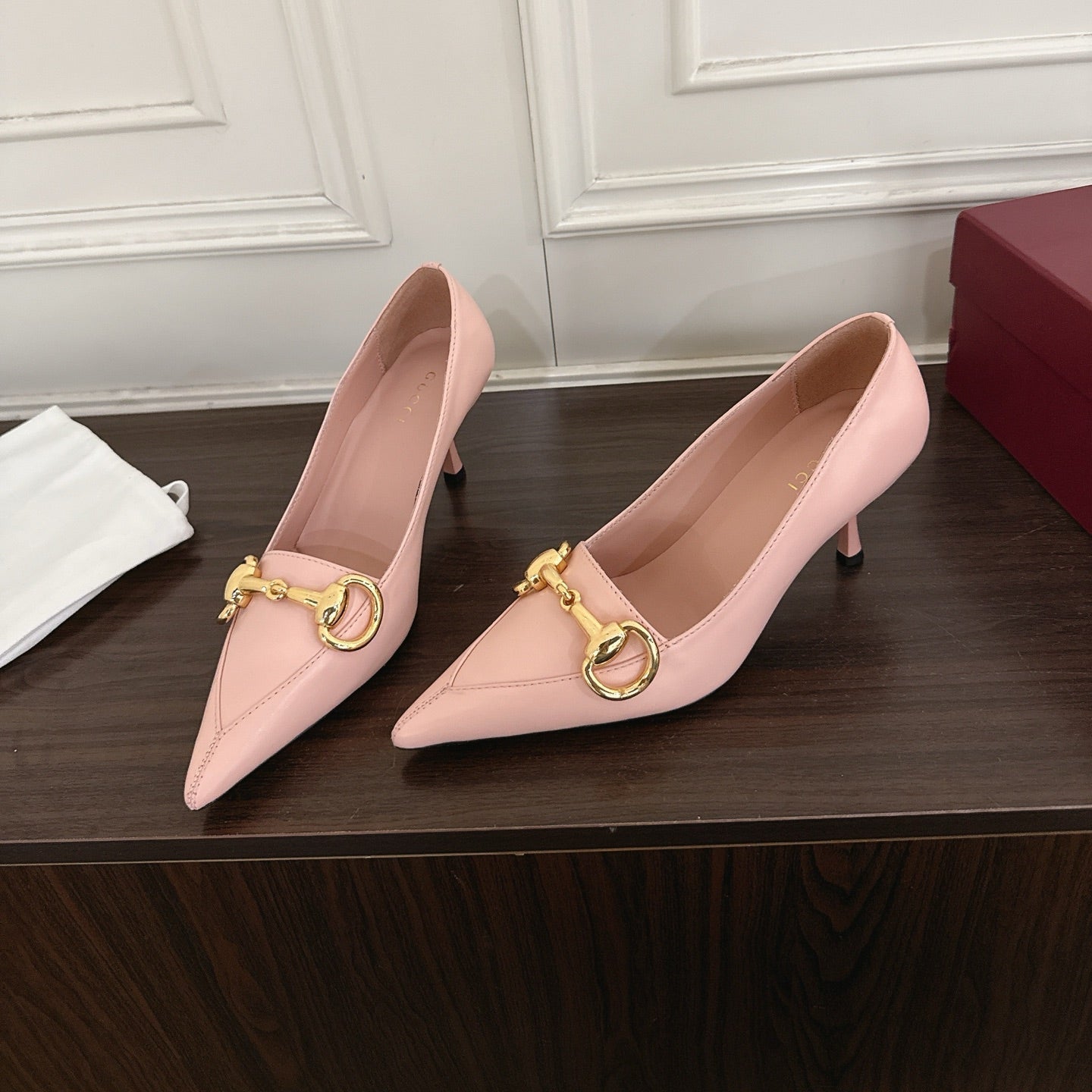 GG Boulevard Pumps 7.5cm Light Pink Leather 888851