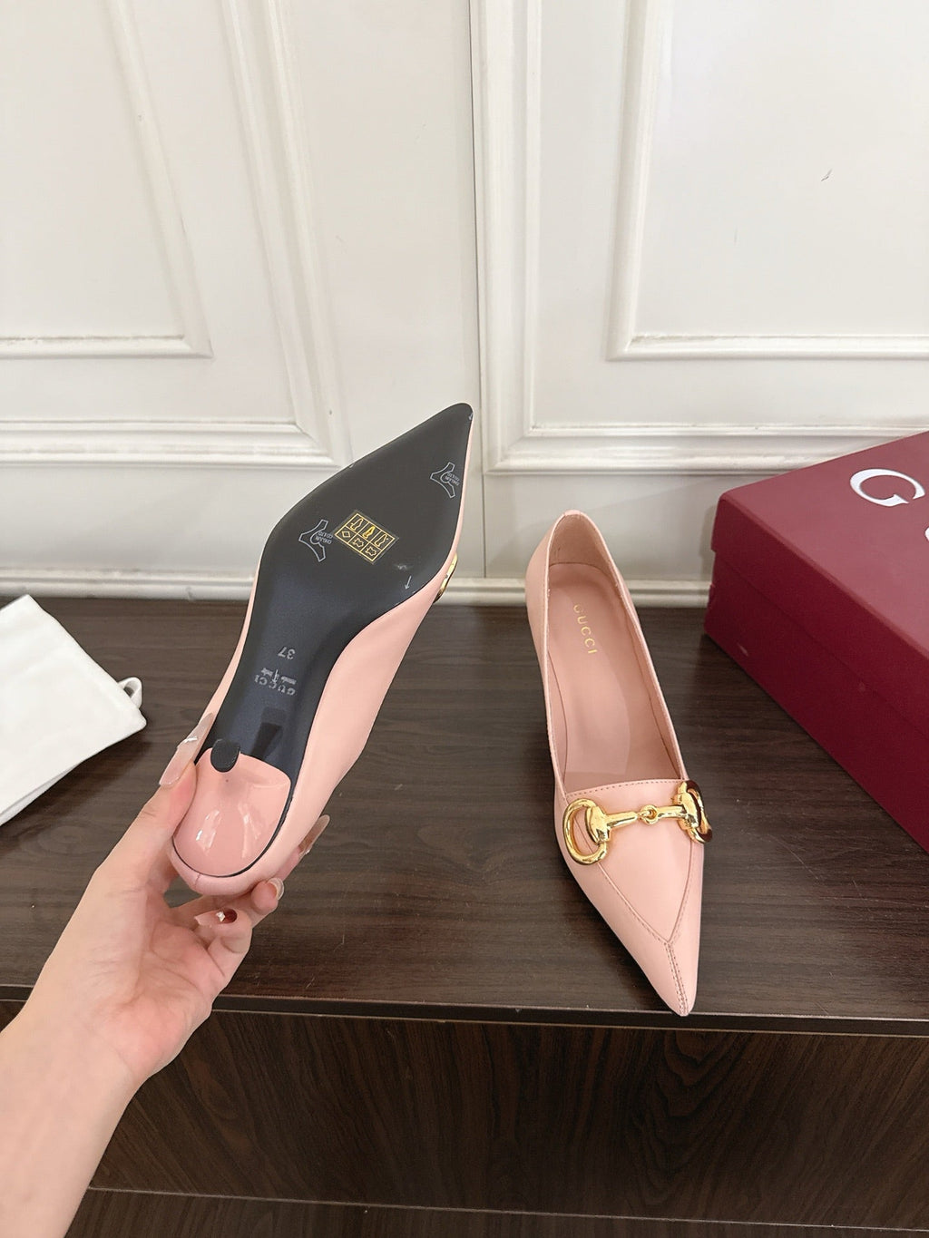 GG Boulevard Pumps 7.5cm Light Pink Leather 888851