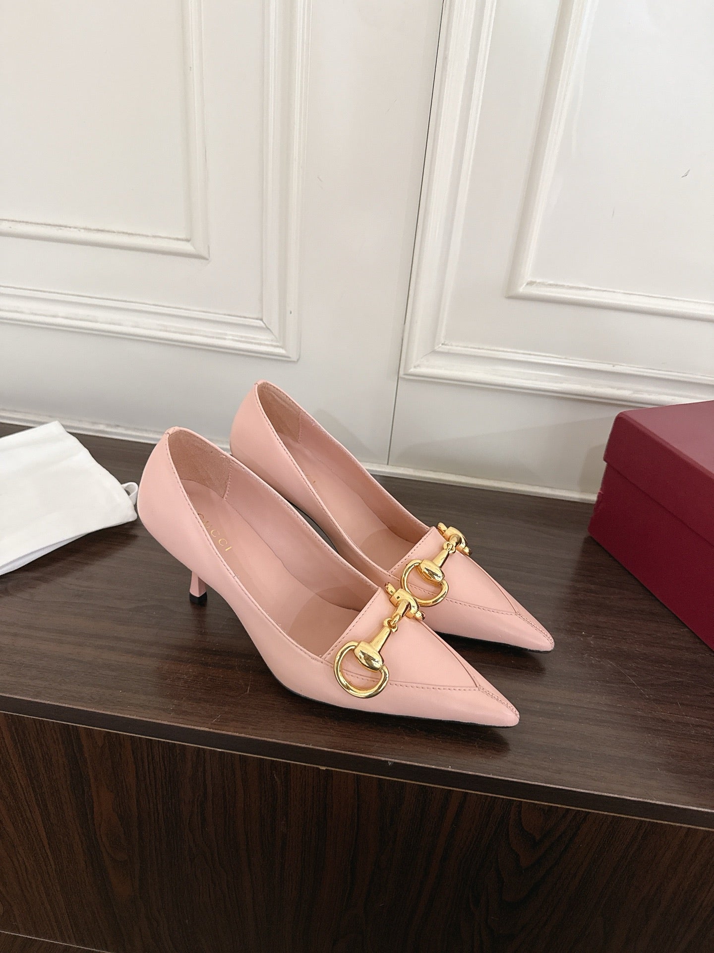 GG Boulevard Pumps 7.5cm Light Pink Leather 888851