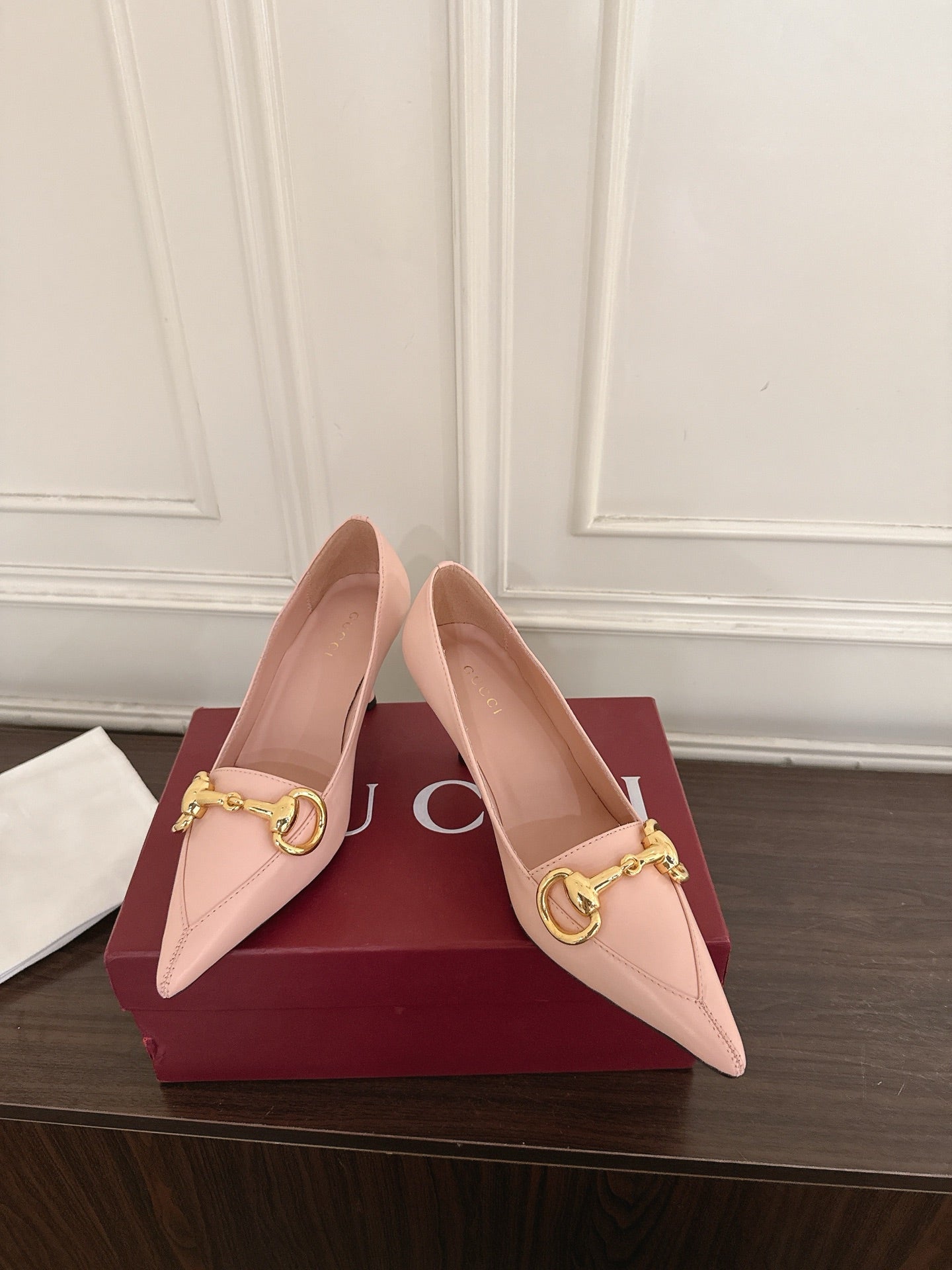 GG Boulevard Pumps 7.5cm Light Pink Leather 888851