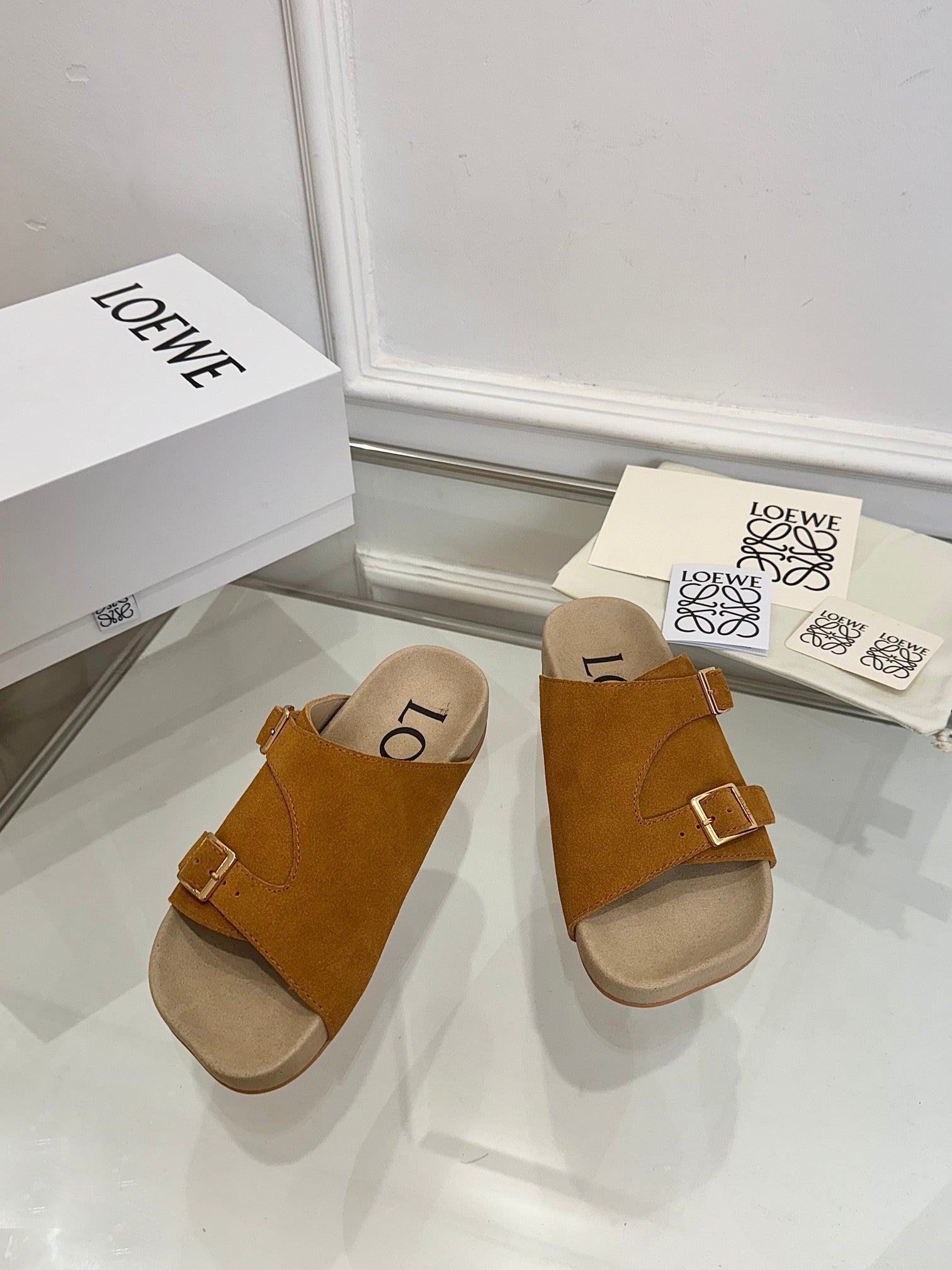Loewe x Birkenstock Slide Brown Suede 317028