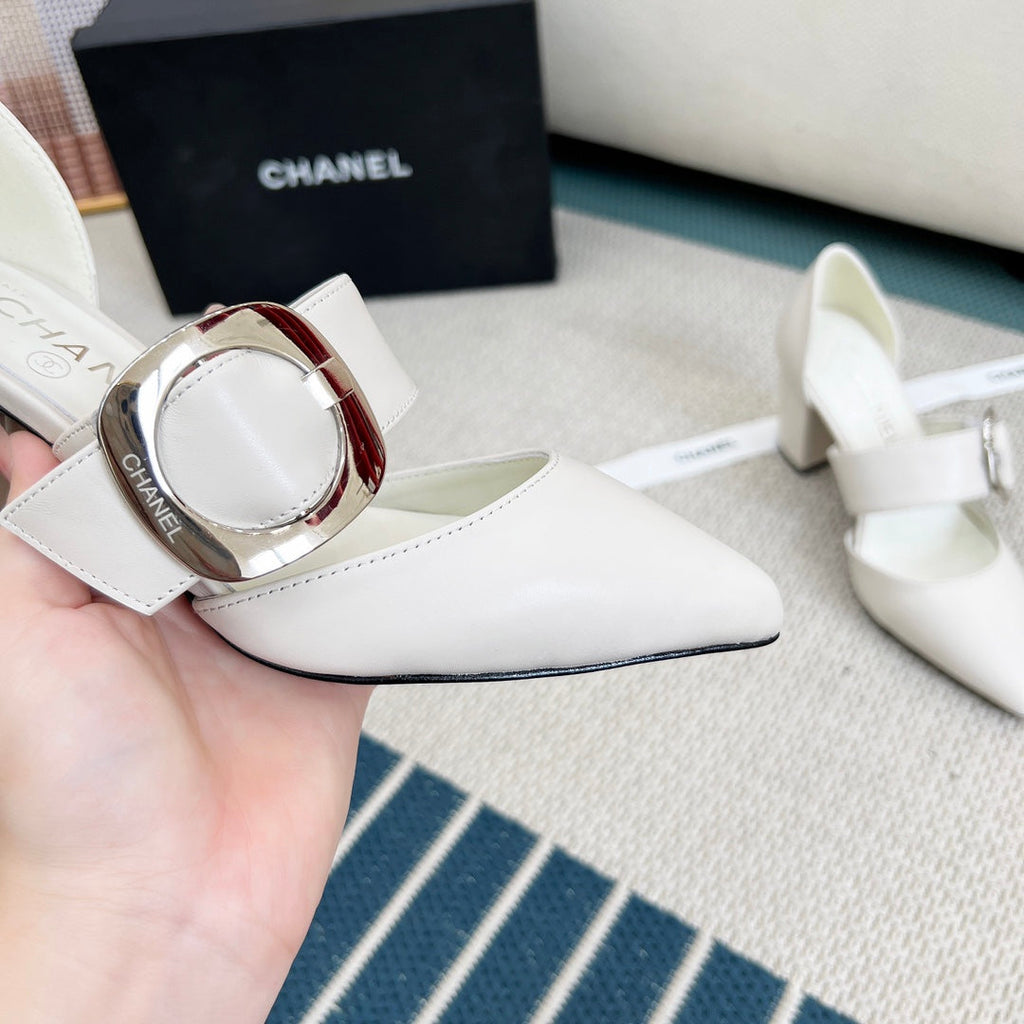 CC 26s Slingback 7.5cm White Sheepskin 867770