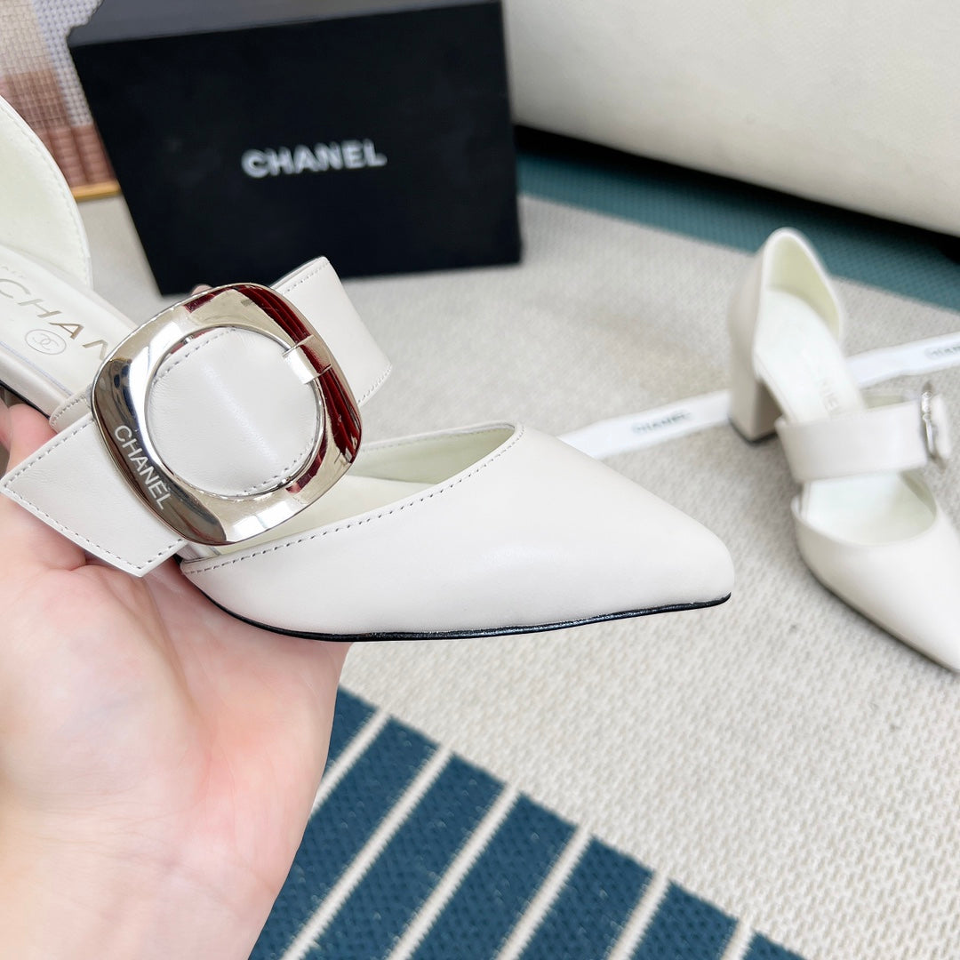 CC 26s Slingback 7.5cm White Sheepskin 867770