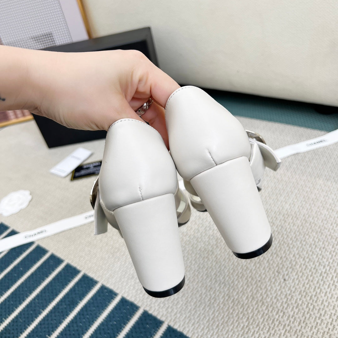 CC 26s Slingback 7.5cm White Sheepskin 867770