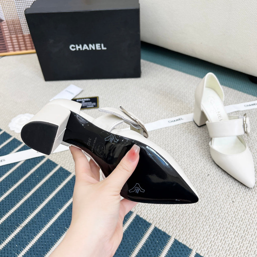 CC 26s Slingback 7.5cm White Sheepskin 867770