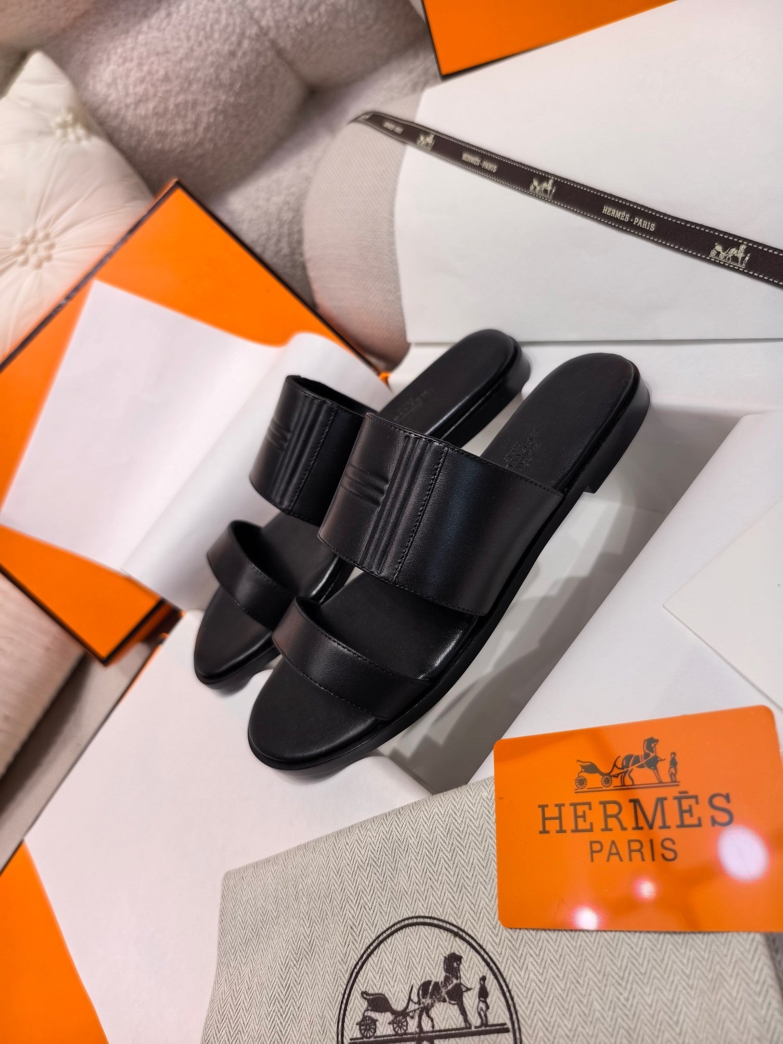 HM Mona Sandals Black Leather 799037