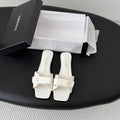 CC 26s Buckle Slippers White Leather 829740