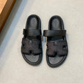 HM Men's Chypre Sandals Blue Black Denim Cowhide