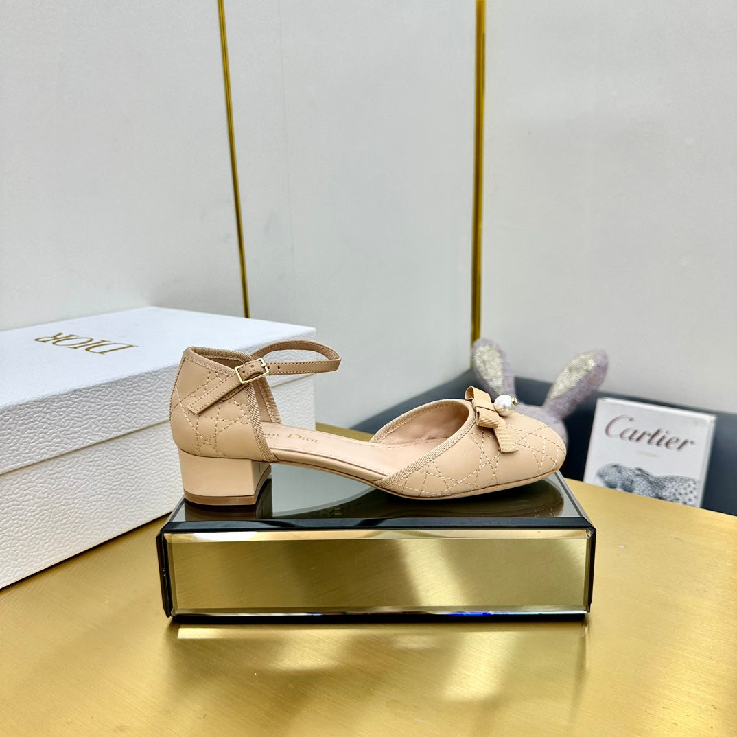 CD Ballet Slingback Pump 50MM In Nude Quilted Calfskin 111028