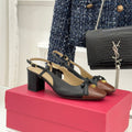 Valet Du Roi Kidskin Slingback 6cm Brown Black Sheepskin 702244