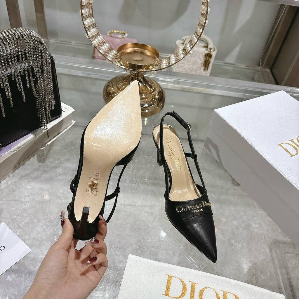 CD 25 Slingback Heel Black Leather 306926