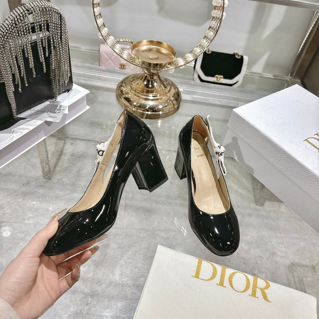 CD 26 Lolita High-Heeled 85 Black Beige Patent Leather 679734