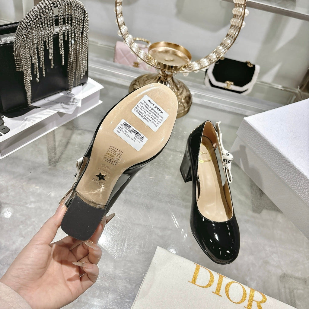CD 26 Lolita High-Heeled 85 Black Beige Patent Leather 679734